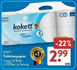 Aldi Süd KOKETT Toilettenpapier Angebot