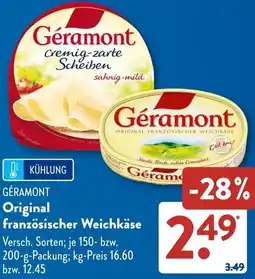 Aldi Süd GÉRAMONT Original französischer Weichkäse Angebot