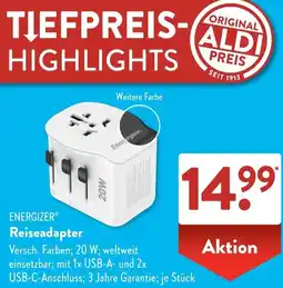 Aldi Süd ENERGIZER Reiseadapter Angebot