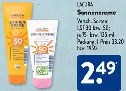 Aldi Süd LACURA Sonnencreme Angebot