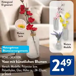 Aldi Süd HOME CREATION Vase mit künstlichen Blumen Angebot