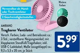 Aldi Süd AMBIANO Tragbarer Ventilator Angebot