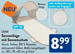 Aldi Süd CRANE Sonnenliege mit Sonnenschutz Angebot
