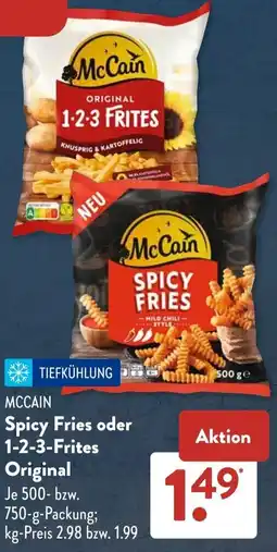 Aldi Süd MCCAIN Spicy Fries oder 1-2-3-Frites Original Angebot
