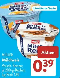 Aldi Süd MÜLLER Milchreis Angebot