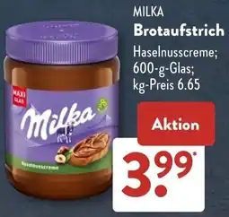 Aldi Süd MILKA Brotaufstrich Angebot