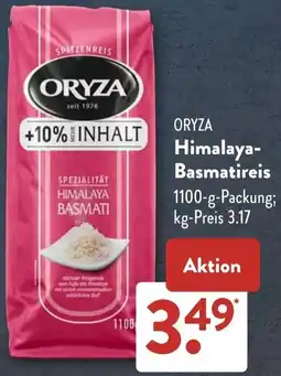 Aldi Süd ORYZA Himalaya Basmatireis Angebot