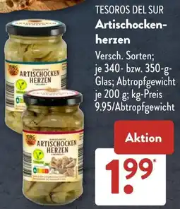 Aldi Süd TESOROS DEL SUR Artischockenherzen Angebot