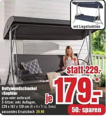 B1 Discount Baumarkt Hollywoodschaukel Sophia Angebot
