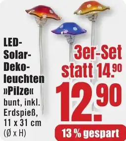 B1 Discount Baumarkt LED Solar Dekoleuchten Pilze Angebot