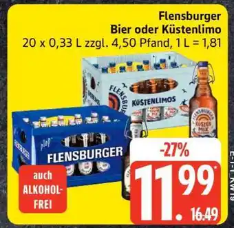 Edeka Flensburger Bier oder Küstenlimo Angebot