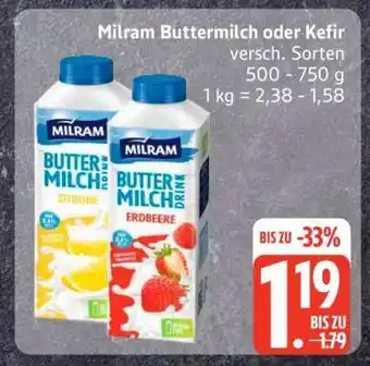 Edeka Milram Buttermilch oder Kefir Angebot