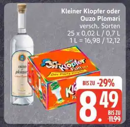 Edeka Kleiner Klopfer oder Ouzo Plomari Angebot
