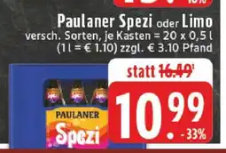Edeka Paulaner Spezi oder Limo Angebot