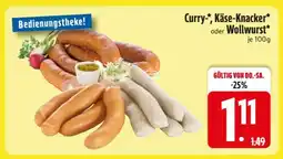 Edeka Curry-, Käse-Knacker oder Wollwurst Angebot