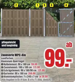 B1 Discount Baumarkt Zaunserie WPC-Alu Angebot