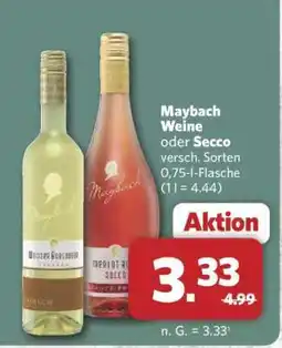 Combi Maybach Weine oder Secco Angebot