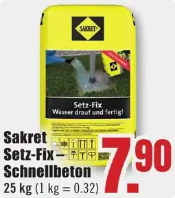B1 Discount Baumarkt Sakret Setz-Fix Schnellbeton Angebot