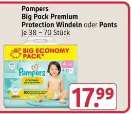 Rossmann Pampers Big Pack Premium Protection Windeln oder Pants Angebot