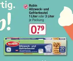 Rossmann Rubin Allzweck- und Gefrierbeutel 1 Liter oder 3 Liter Angebot