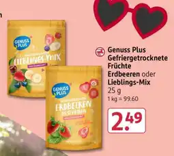 Rossmann Genuss Plus Gefriergetrocknete Früchte Erdbeeren oder Lieblings-Mix Angebot
