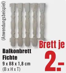B1 Discount Baumarkt Balkonbrett Fichte Angebot