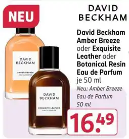 Rossmann David Beckham Amber Breeze oder Exquisite Leather oder Botanical Resin Eau de Parfum Angebot
