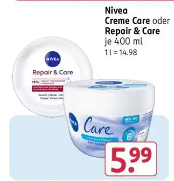 Nivea Creme Care oder Repair & Care