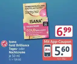 Rossmann Isana Gold Brilliance Tages- oder Nachtcreme Angebot