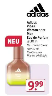 Rossmann Adidas Vibes Woman oder Man Eau de Parfum je 30 ml Angebot