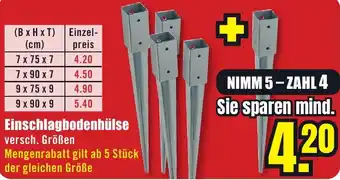 B1 Discount Baumarkt Einschlagbodenhülse Angebot