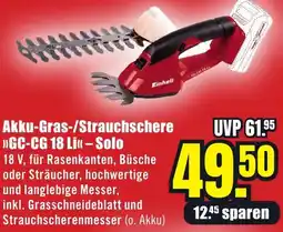 B1 Discount Baumarkt Einhell Akku-Gras-/Strauchschere GC-CG 18 Li-Solo Angebot