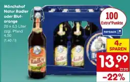 Netto Marken-Discount Kulmbacher Mönchshof Natur Radler Angebot