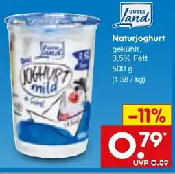 Netto Marken-Discount Gutes Land Naturjoghurt Angebot