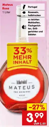 Netto Marken-Discount Sogrape Vinhos Mateus The Original Rose Angebot