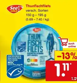 Netto Marken-Discount Seagold Thunfischfilets Angebot