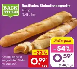 Netto Marken-Discount Netto Backstube Rustikales Steinofenbaguette Angebot