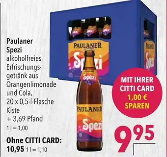 CITTI Markt Paulaner Spezi 20*500ml Angebot