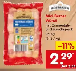 Netto Marken-Discount Hofmaier Mini Berner Würstl Angebot
