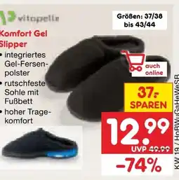 Netto Marken-Discount Vitopelle Herren Komfort Gel Slipper Angebot
