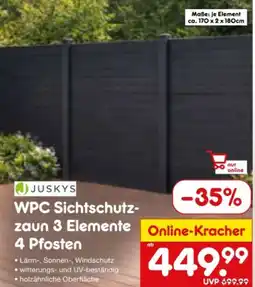 Netto Marken-Discount Juskys WPC Sichtschutzzaun Elemente Angebot