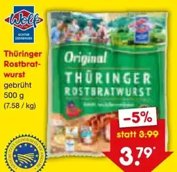 Netto Marken-Discount Wolf Thüringer Rostbratwurst Angebot