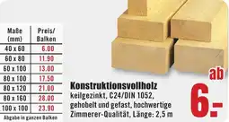 B1 Discount Baumarkt Konstruktionsvollholz Angebot