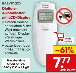 Netto Marken-Discount easy! MAXX Digitaler Alkoholtester Angebot