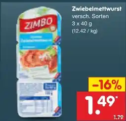 Netto Marken-Discount Zimbo Zwiebelmettwurst Angebot