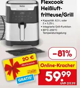 Netto Marken-Discount Tefal EY801D Easy Fry & Grill XXL Flexcook Heißluftfritteuse/Grill Angebot