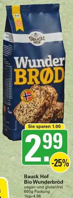 WEZ Bauck Hof Bio Wunderbröd 600g Angebot