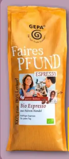 REWE Gepa Faires Pfund Bio Espresso Angebot