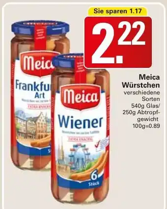 WEZ Meica Würstchen 540/250g Angebot