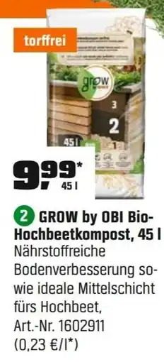 OBI GROW by OBI Bio- Hochbeetkompost Angebot